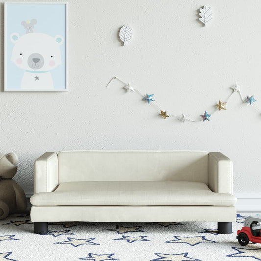Canapé enfant crème 80x45x30 cm velours