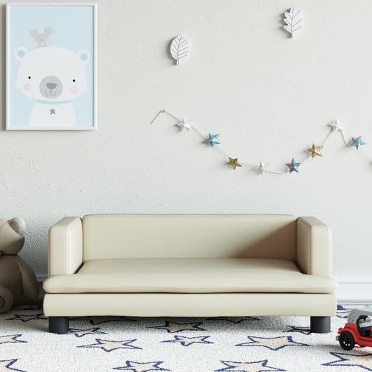 Children's sofa cream 80x45x30 cm artificial leather