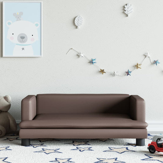 Canapé enfant marron 80x45x30 cm simili cuir
