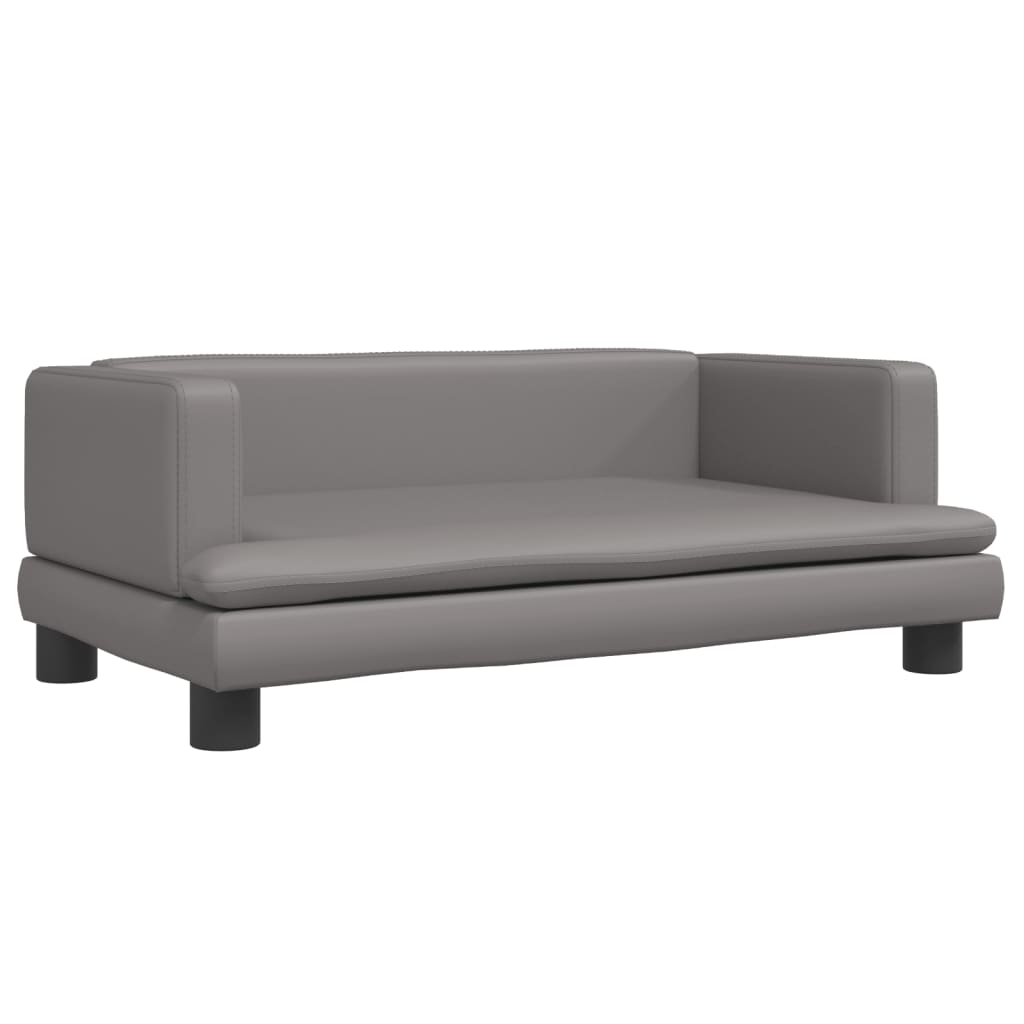 Children's sofa grey 80x45x30 cm artificial leather