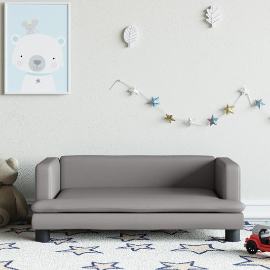 Children's sofa grey 80x45x30 cm artificial leather
