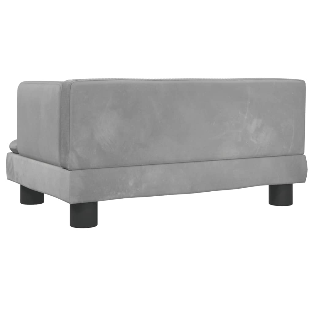Children's sofa light grey 60x40x30 cm velvet
