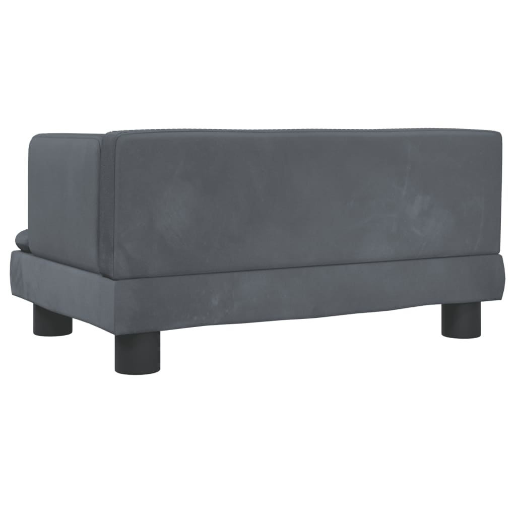 Children's sofa dark grey 60x40x30 cm velvet