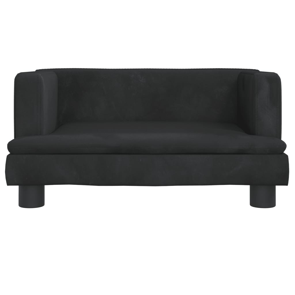 Canapé enfant noir 60x40x30 cm velours