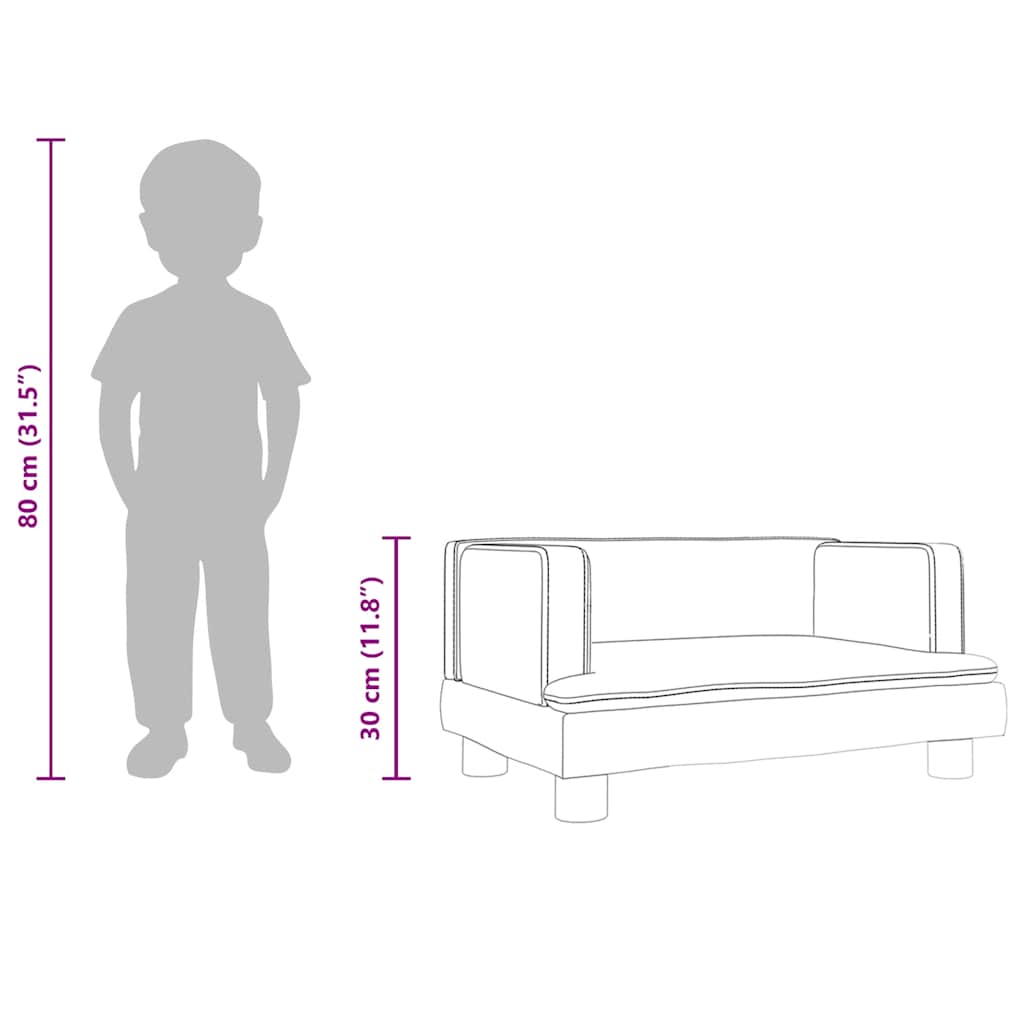 Kindersofa Creme 60x40x30 cm Kunstleder