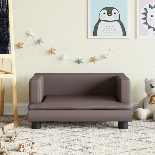 Children's sofa brown 60x40x30 cm artificial leather