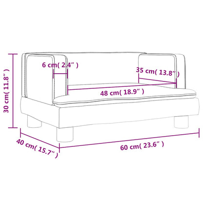 Kindersofa Grau 60x40x30 cm Kunstleder