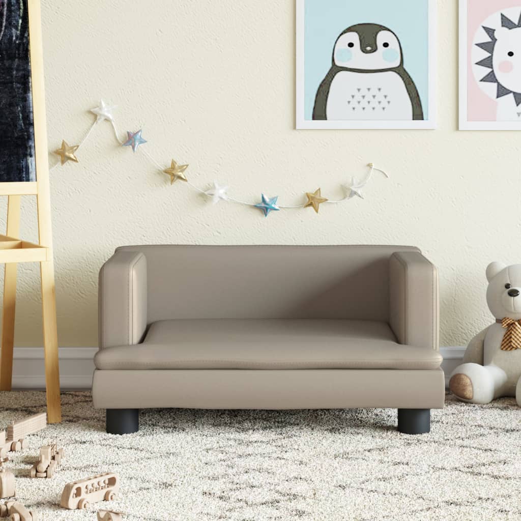 Canapé enfant marron cappuccino 60x40x30 cm cuir artificiel
