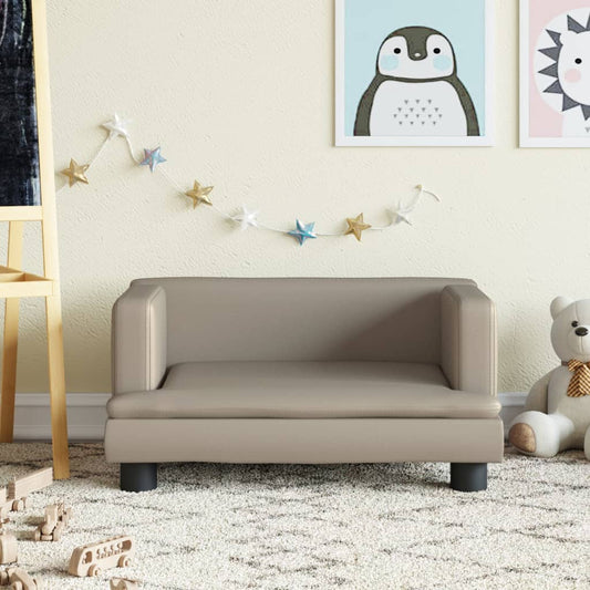 Canapé enfant marron cappuccino 60x40x30 cm cuir artificiel