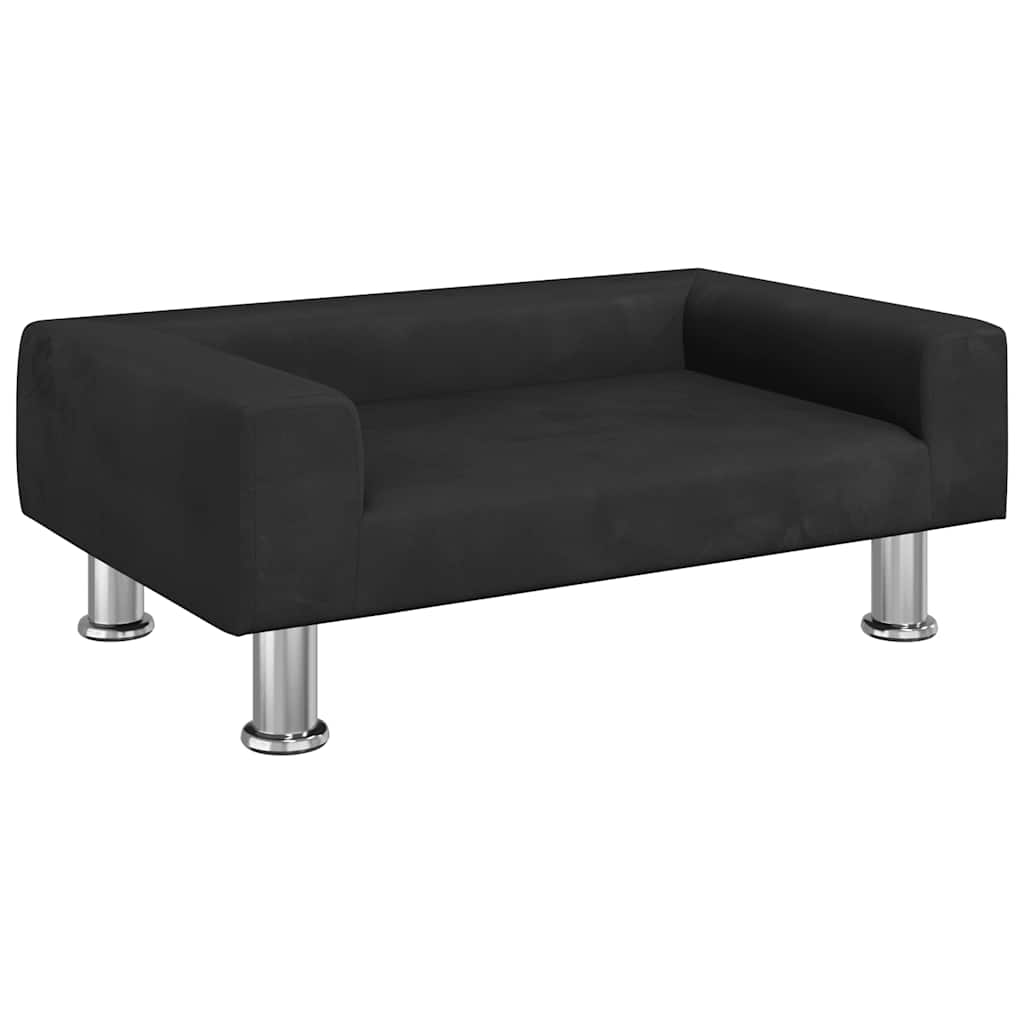 Canapé enfant noir 70x45x26,5 cm velours