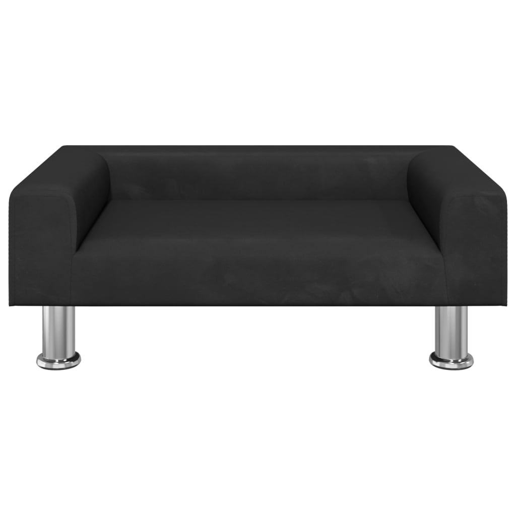 Canapé enfant noir 70x45x26,5 cm velours