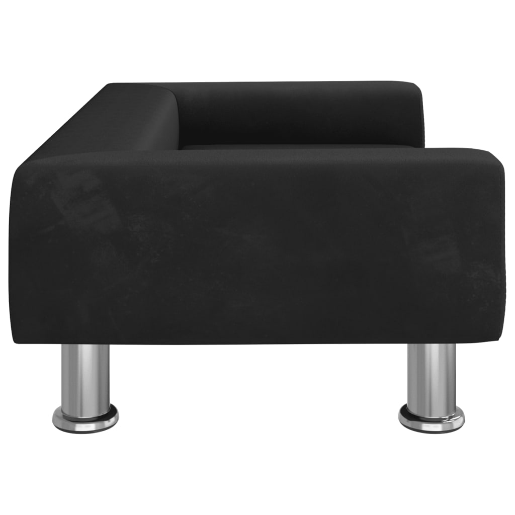 Canapé enfant noir 70x45x26,5 cm velours