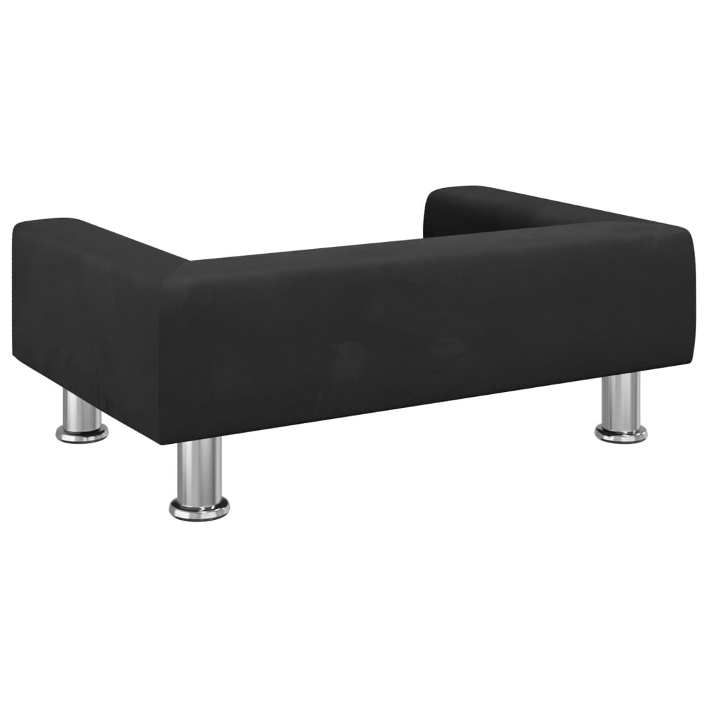 Canapé enfant noir 70x45x26,5 cm velours