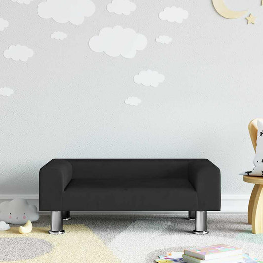 Canapé enfant noir 70x45x26,5 cm velours