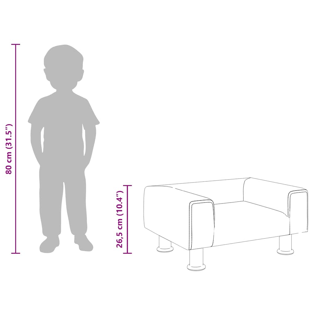 Kindersofa Rosa 50x40x26,5 cm Samt