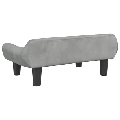 Kindersofa Hellgrau 70x40x24 cm Samt