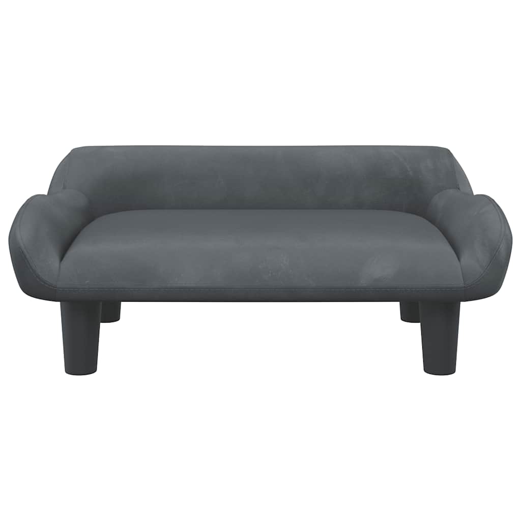 Kindersofa Dunkelgrau 70x40x24 cm Samt