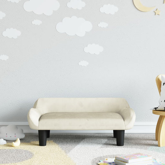 Canapé enfant crème 70x40x24 cm velours