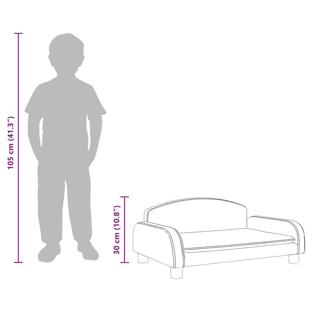 Kindersofa Dunkelgrau 70x45x30 cm Stoff