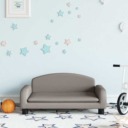 Canapé enfant taupe 70x45x30 cm tissu
