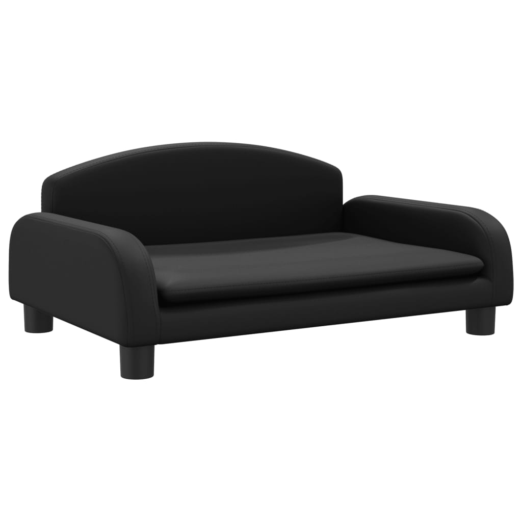 Children's sofa black 70x45x30 cm artificial leather