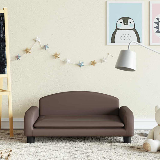 Children's sofa brown 70x45x30 cm artificial leather