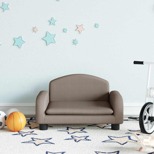 Children's sofa taupe 50x40x30 cm fabric