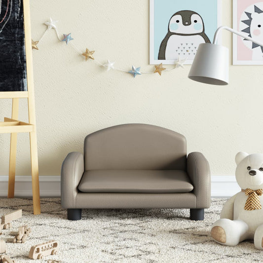Children's sofa cappuccino brown 50x40x30 cm artificial leather