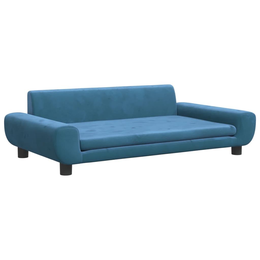 Kindersofa Blau 100x54x33 cm Samt