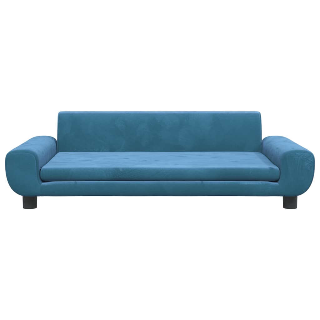 Kindersofa Blau 100x54x33 cm Samt