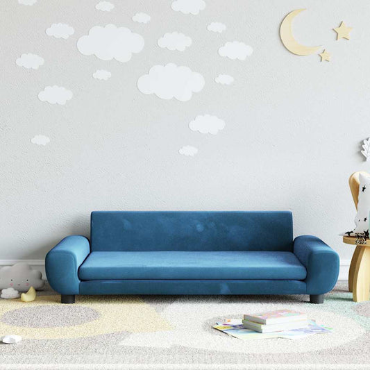 Children's sofa blue 100x54x33 cm velvet