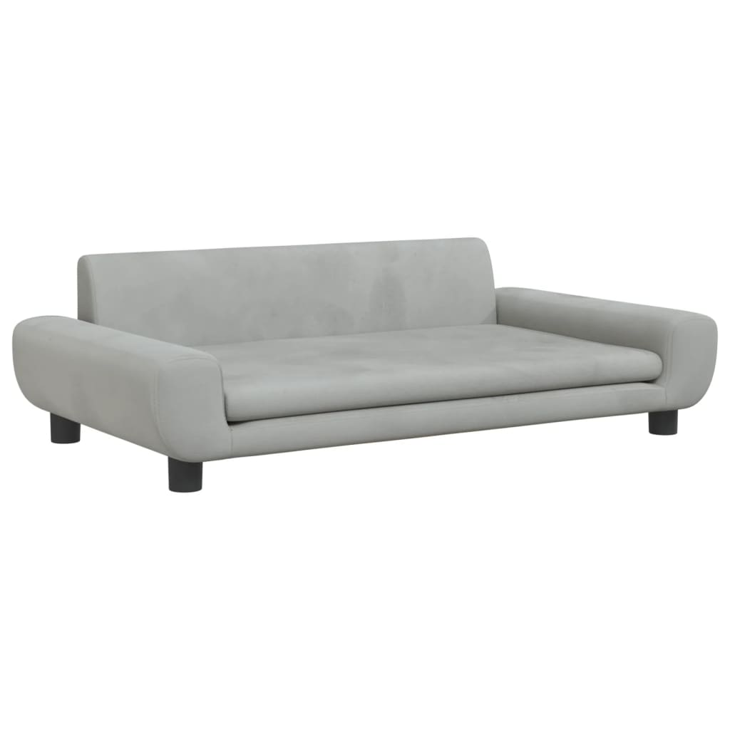 Canapé enfant gris clair 100x54x33 cm velours