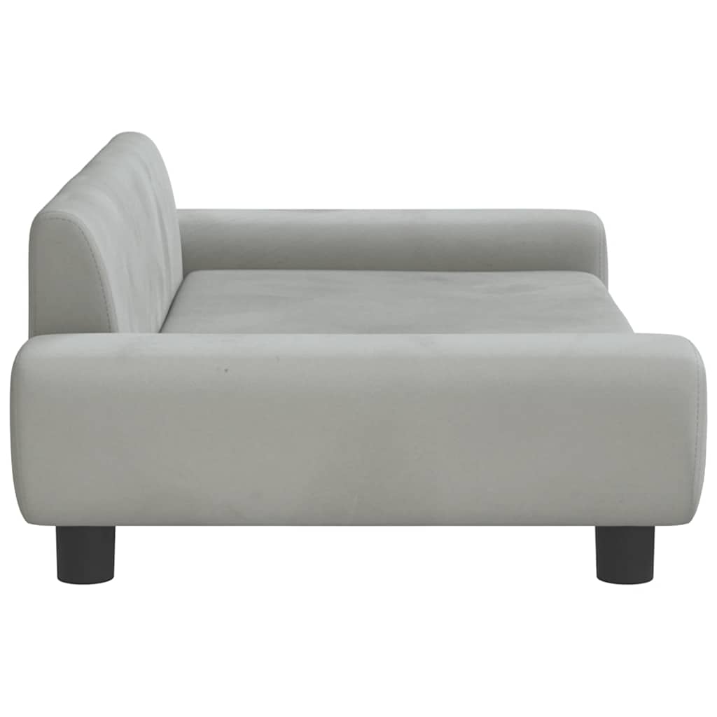 Canapé enfant gris clair 100x54x33 cm velours