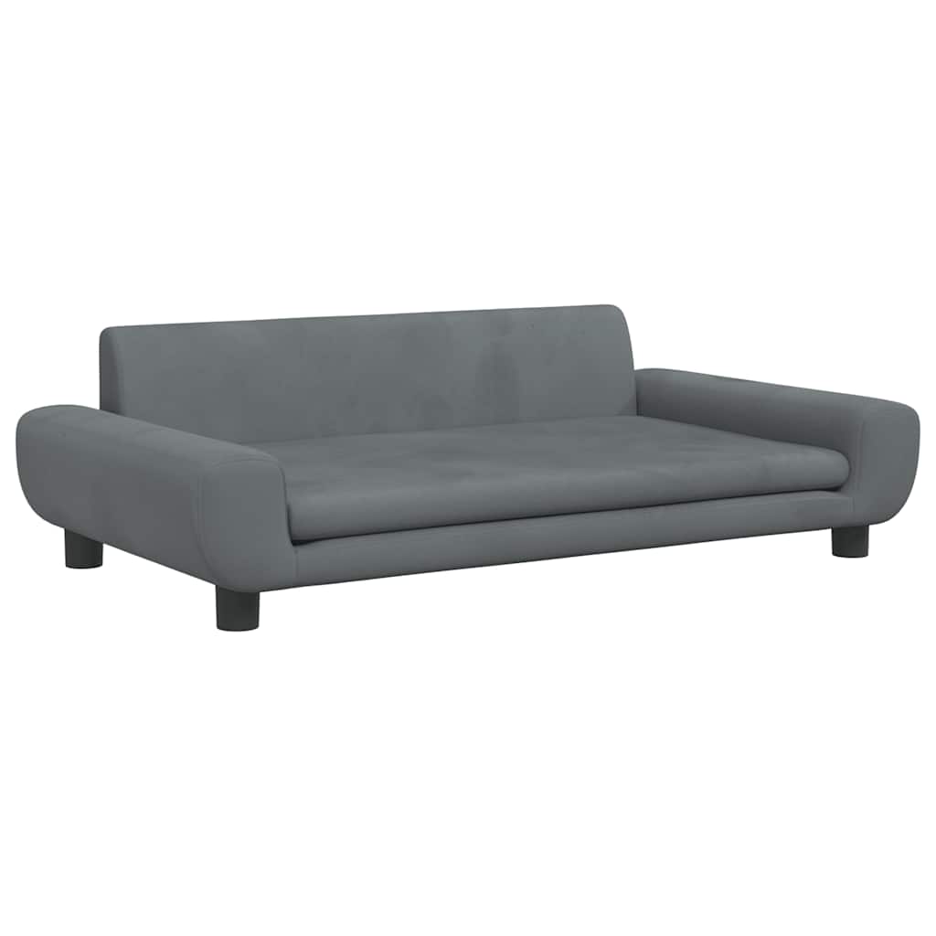 Canapé enfant gris foncé 100x54x33 cm velours