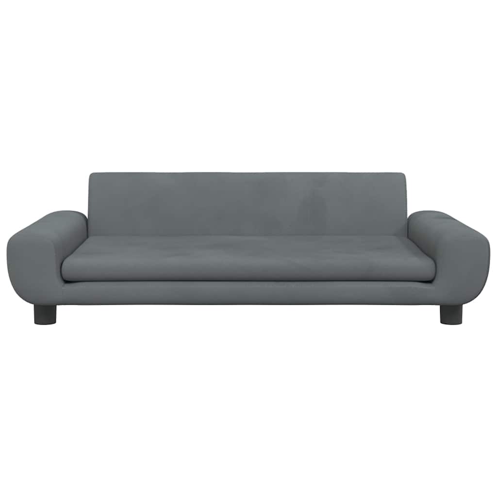 Canapé enfant gris foncé 100x54x33 cm velours