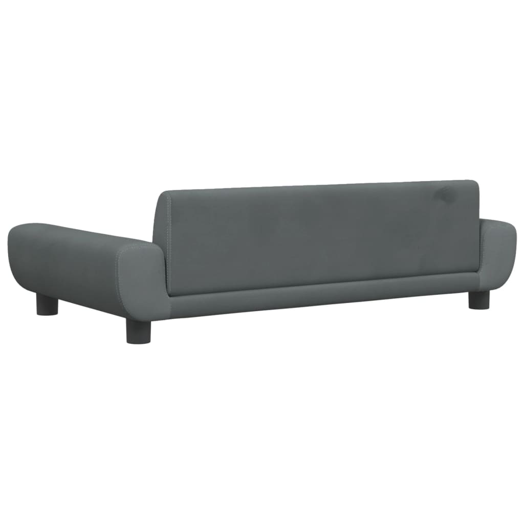 Canapé enfant gris foncé 100x54x33 cm velours