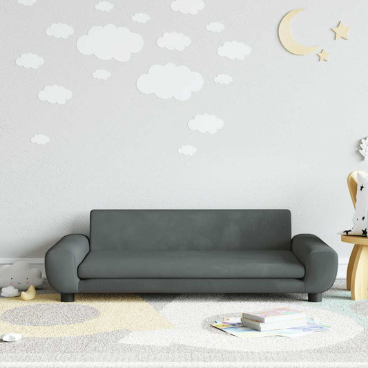 Children's sofa dark grey 100x54x33 cm velvet