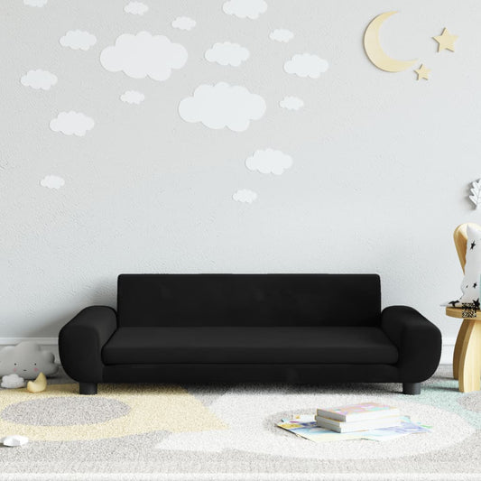 Children's sofa black 100x54x33 cm velvet