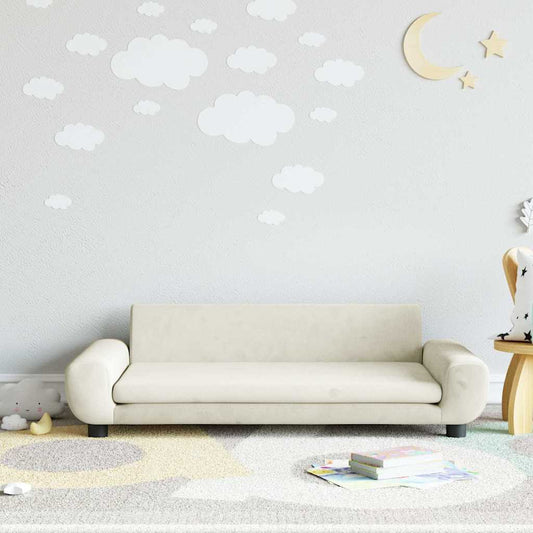 Children's sofa cream 100x54x33 cm velvet