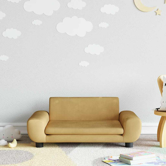 Children's sofa brown 70x45x33 cm velvet