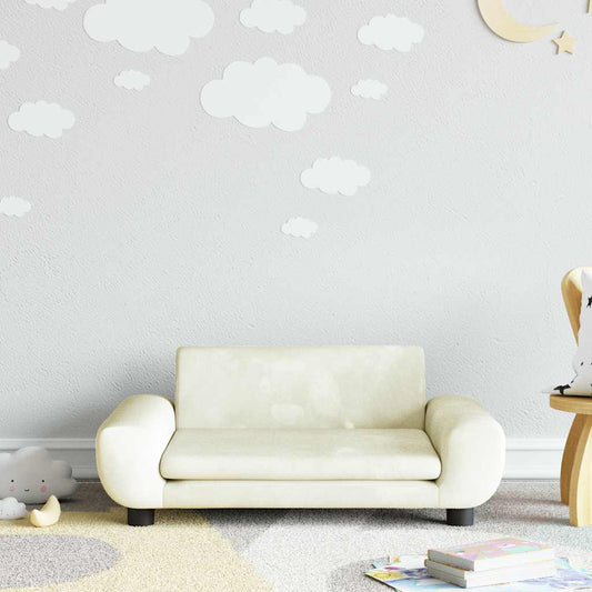 Children's sofa cream 70x45x33 cm velvet