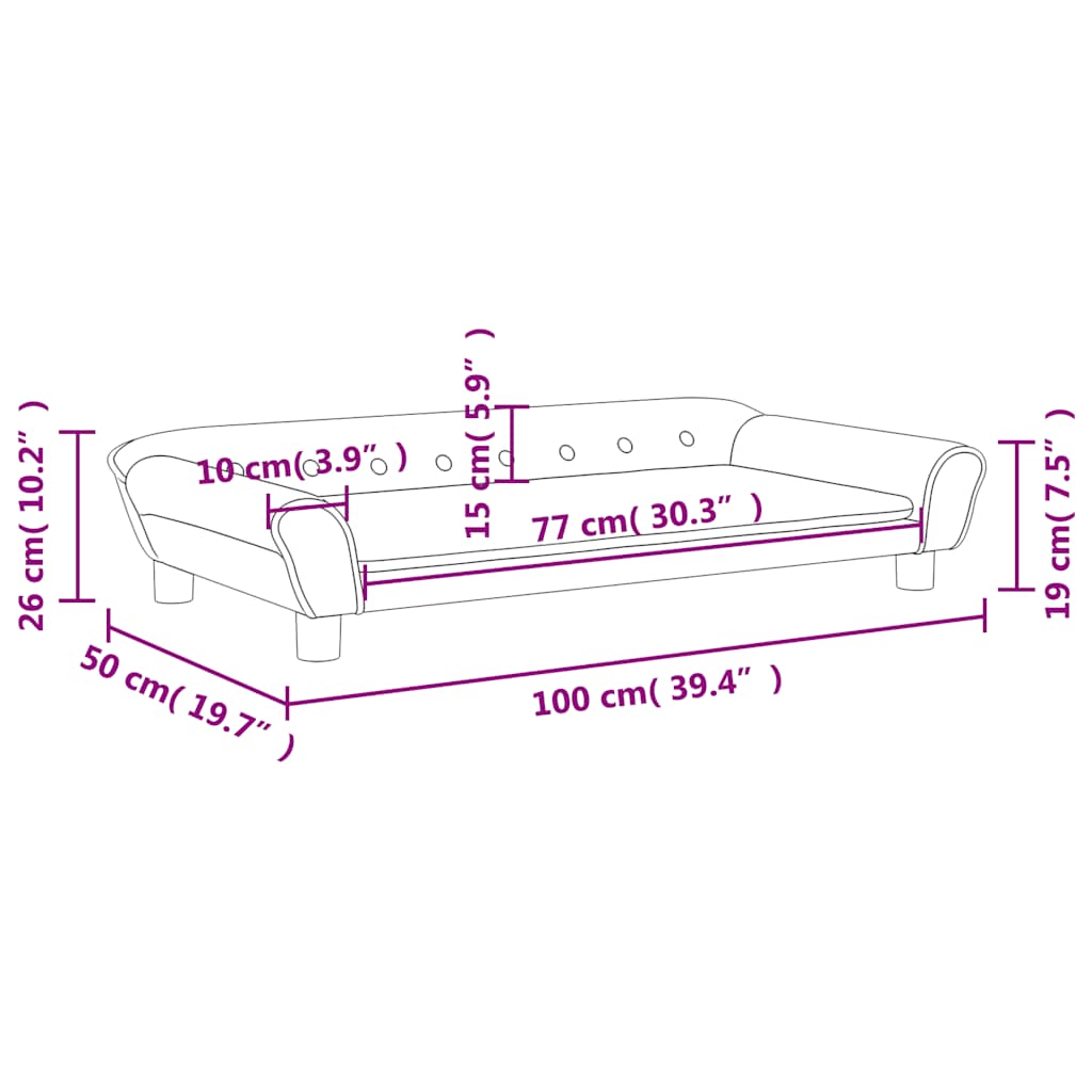 Kindersofa Blau 100x50x26 cm Samt