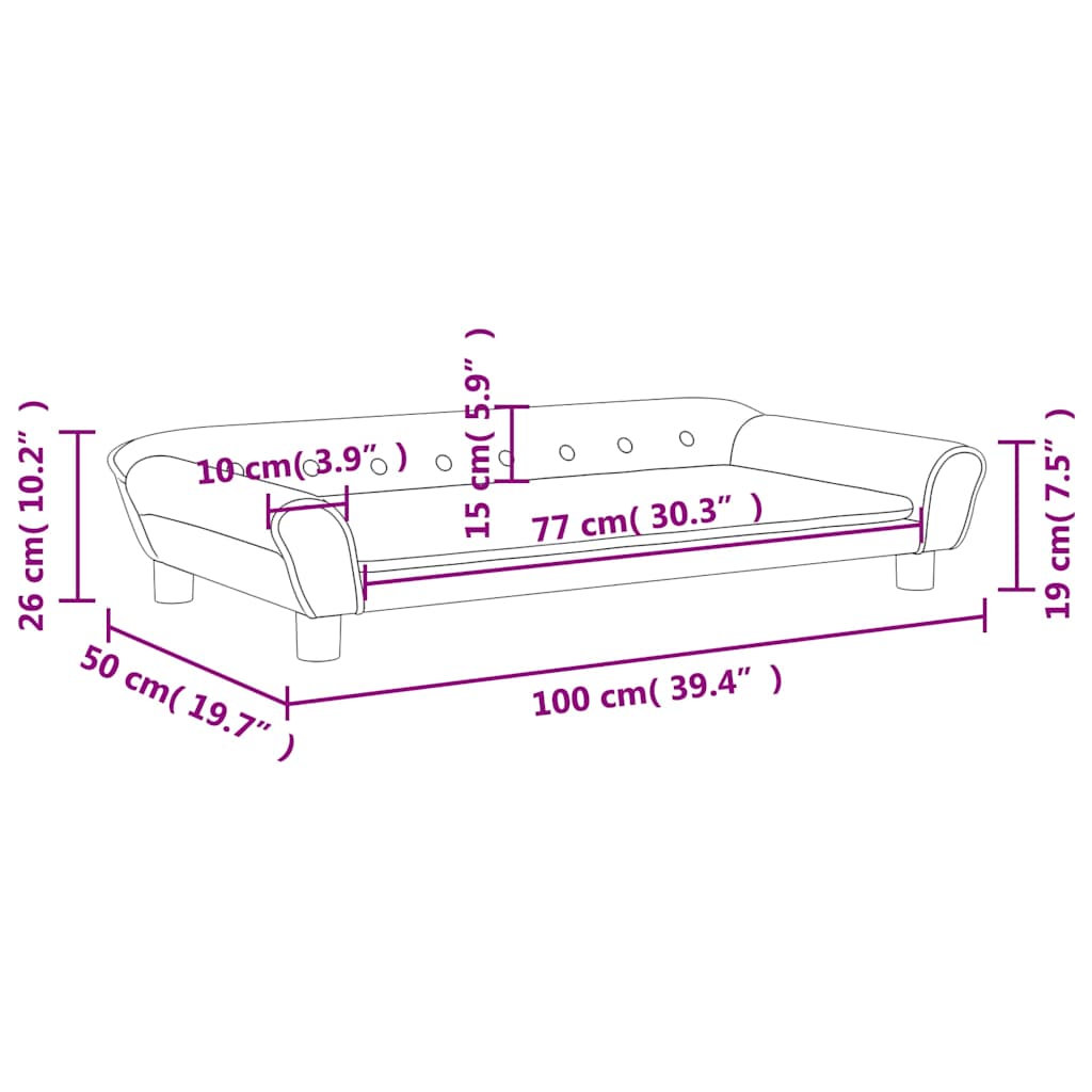Kindersofa Hellgrau 100x50x26 cm Samt
