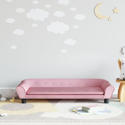Children's sofa pink 100x50x26 cm velvet