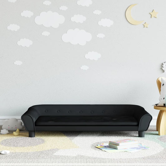 Children's sofa black 100x50x26 cm velvet
