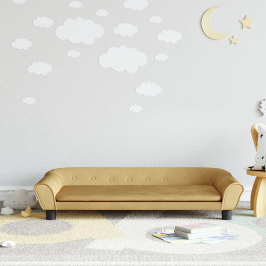 Children's sofa brown 100x50x26 cm velvet