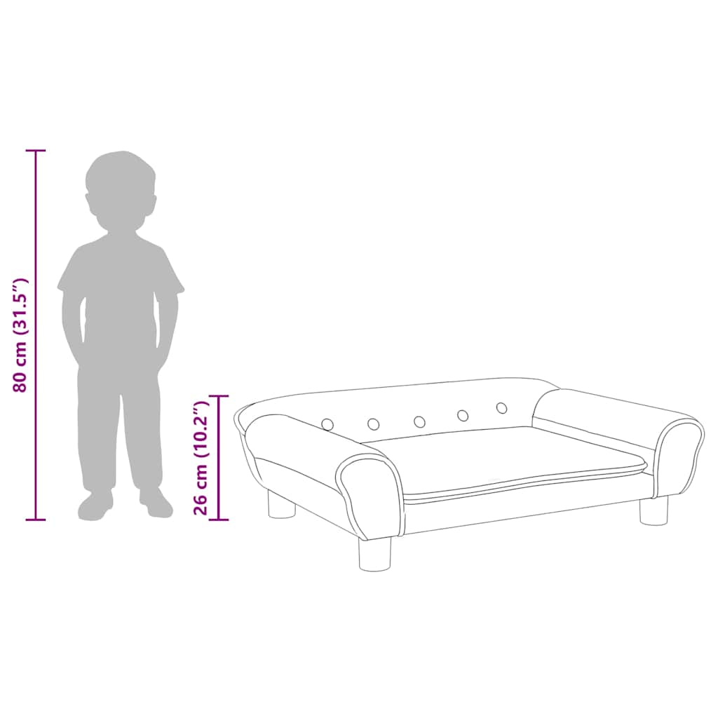 Kindersofa Dunkelgrau 70x45x26 cm Samt