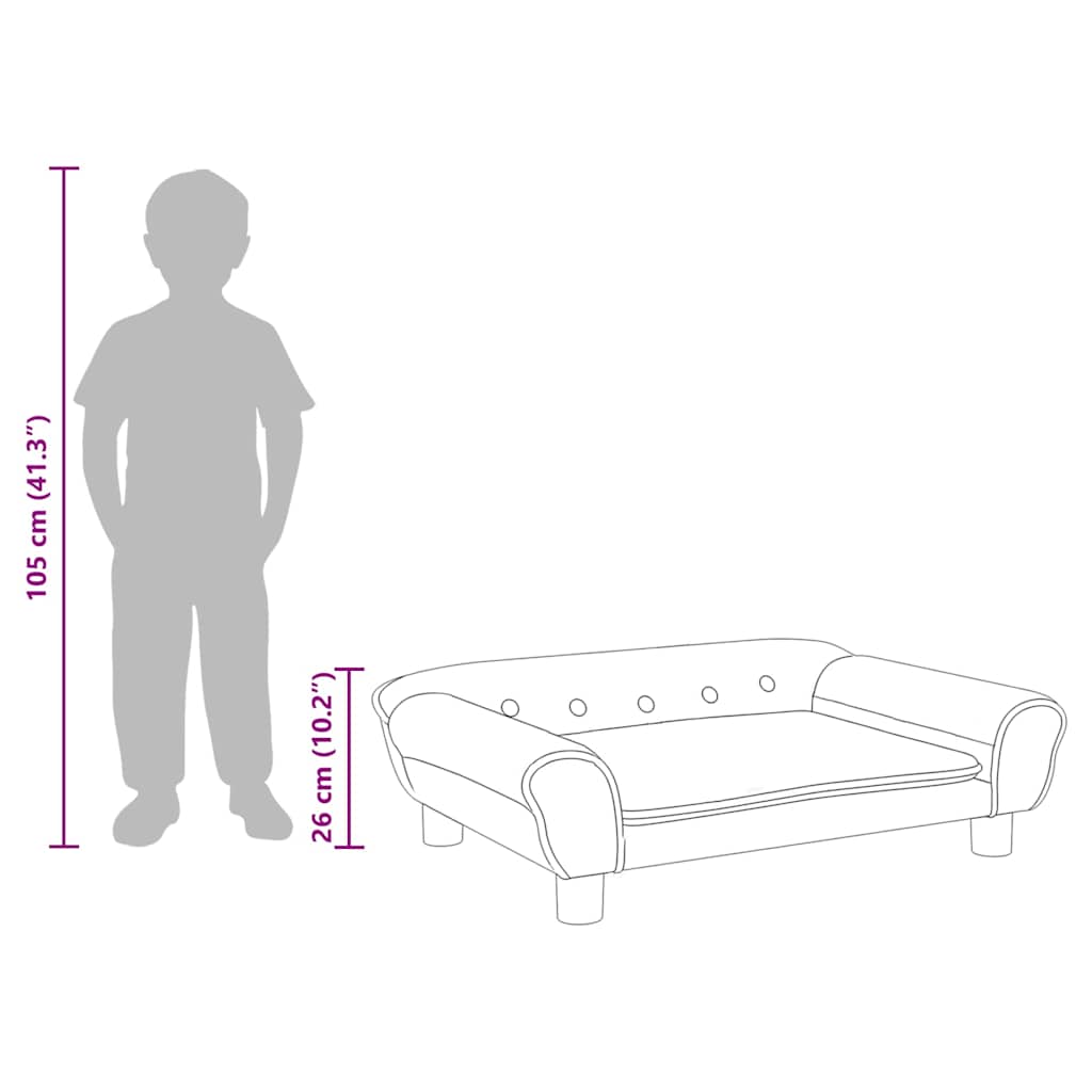 Kindersofa Dunkelgrau 70x45x26 cm Samt