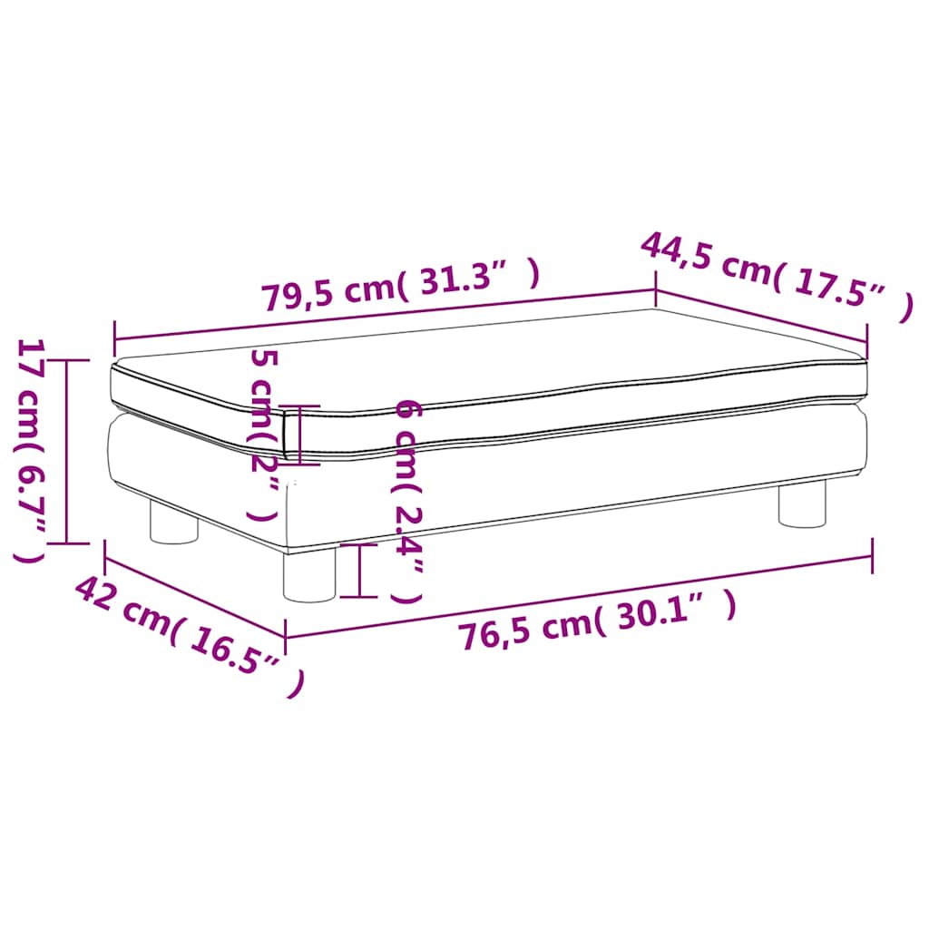Kindersofa mit Hocker Braun 100x50x30 cm Samt