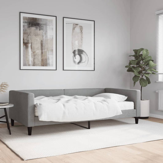 Lit de repos avec matelas en tissu gris clair 100x200 cm